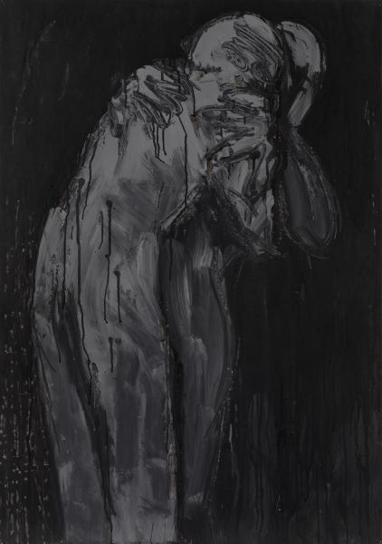 Black Tears, 2003, Acrylic Ink on paper, 100x71cm